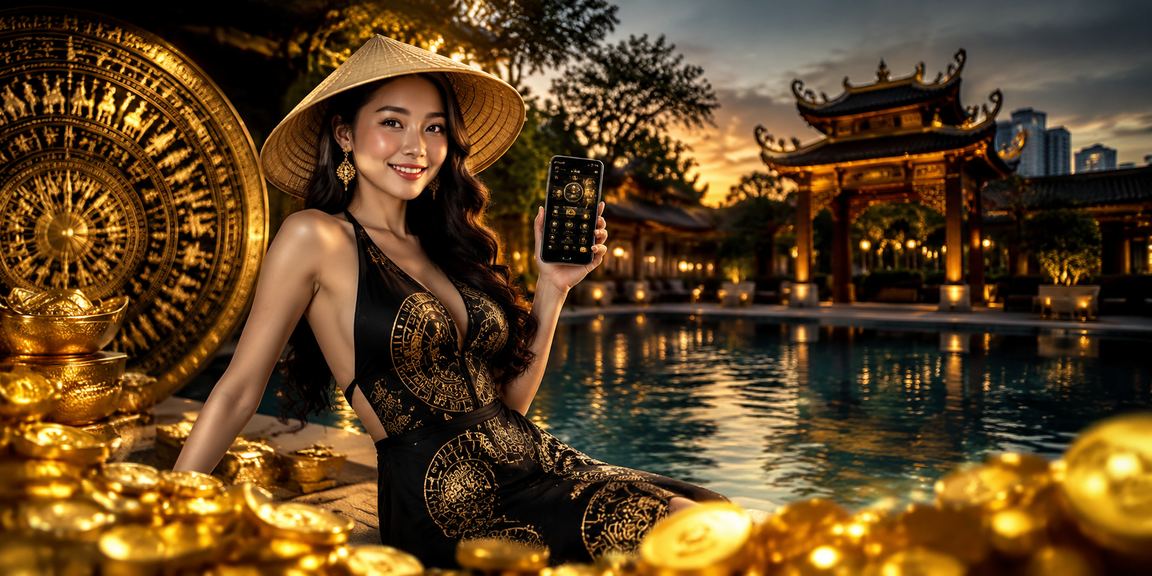 Người phụ nữ đội nón lá truyền thống tại Hà Nội kiểm tra thưởng nạp tiền trên điện thoại