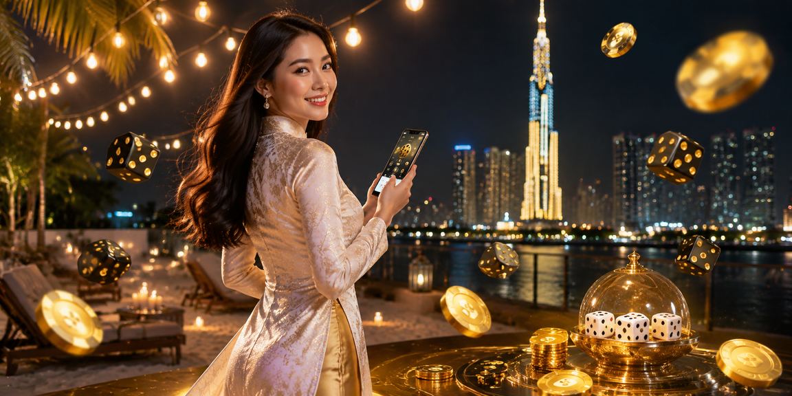 Người phụ nữ mặc áo dài tại TP.HCM tham gia cược thể thao và game trực tuyến trên điện thoại