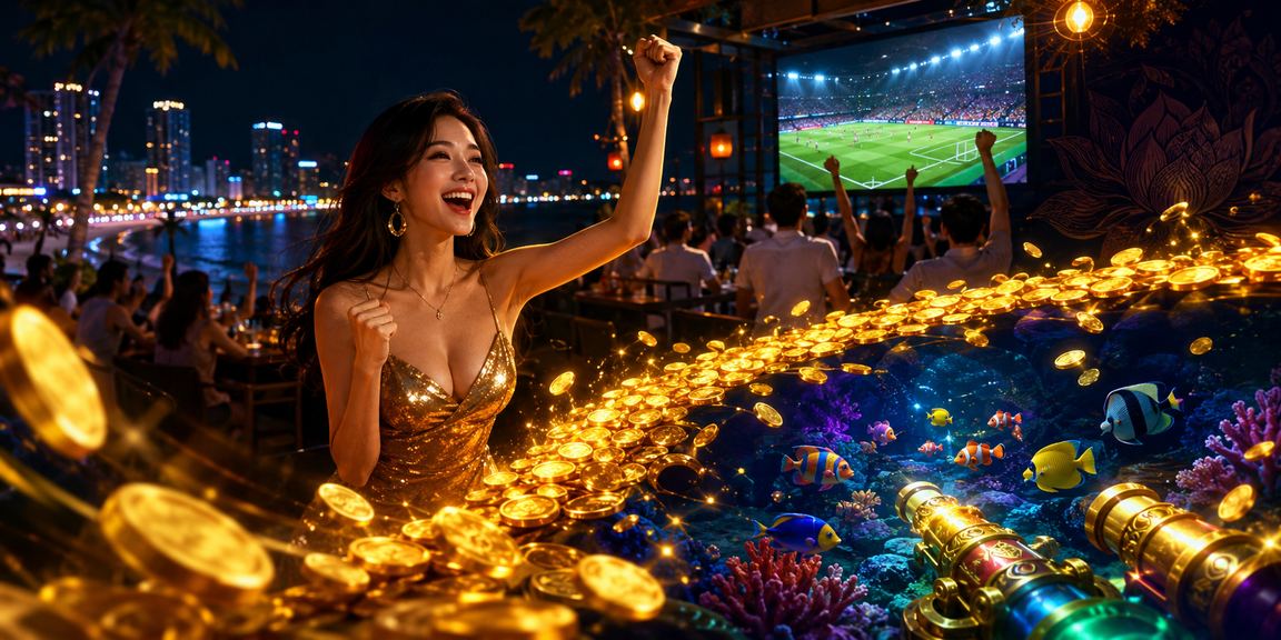 Người dùng tại bãi biển Nha Trang thư giãn và tham gia cá cược trực tuyến trên điện thoại dưới nắng
